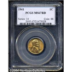 1941 1C MS67 Red PCGS. A fully struck coin