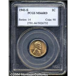 1941-S 1C MS66 Red PCGS. A dazzling golden-red
