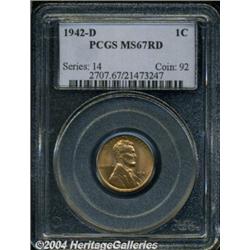 1942-D 1C MS67 Red PCGS. Fully struck and