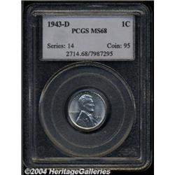 1943-D 1C MS68 PCGS. Fully struck, highly
