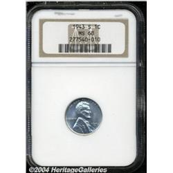 1943-S 1C MS68 NGC. Well struck, save for