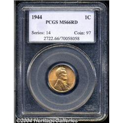 1944 1C MS66 Red PCGS. Deeply lustrous and