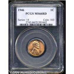 1946 1C MS66 Red PCGS. Sharply struck and