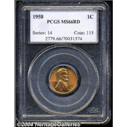 1950 1C MS66 Red PCGS. Dazzling orange-gold