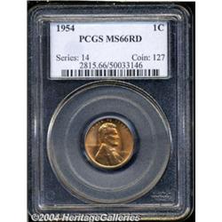 1954 1C MS66 Red PCGS. A boldly struck premium
