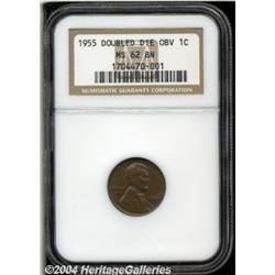 1955/55 1C Doubled Die MS62 Brown NGC.