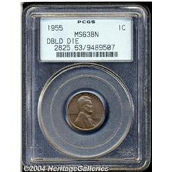 1955/55 1C Doubled Die MS63 Brown PCGS.