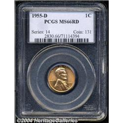 1955-D 1C MS66 Red PCGS. Blazing luster and