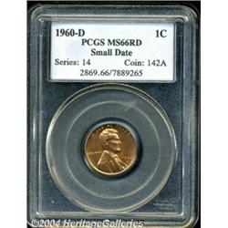 1960-D 1C Small Date MS66 Red PCGS. A radiant