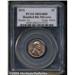 1972/72 1C Doubled Die MS64 Red PCGS. A