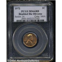 1972/72 1C Doubled Die MS66 Red PCGS. A