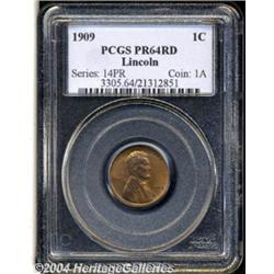 1909 1C PR64 Red PCGS. Bright orange-red color