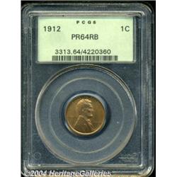 1912 1C PR64 Red and Brown PCGS. Mostly