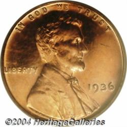 1936 1C Brilliant PR64 Cameo PCGS. Deep