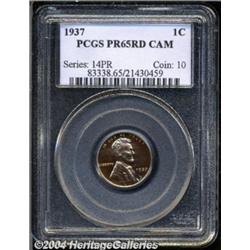 1937 1C PR65 Red Cameo PCGS. Flashy
