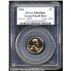 1960 1C Large Over Small Date PR68 Red PCGS.