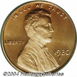 1980-S 1C PR70 Deep Cameo PCGS. An absolutely