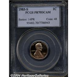 1985-S 1C PR70 Deep Cameo PCGS. Beautifully