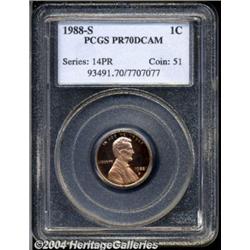 1988-S 1C PR70 Deep Cameo PCGS. An