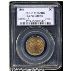 1864 2C Large Motto MS65 Red PCGS. KF-L4-QPD,