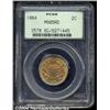 Image 1 : 1864 2C Large Motto MS65 Red PCGS. A fiery,