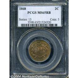 1868 2C MS65 Red and Brown PCGS. Well defined