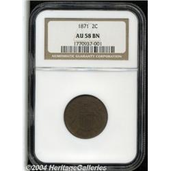 1871 2C AU58 NGC. Boldly struck, with light,