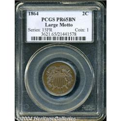 1864 2C Large Motto PR65 Brown PCGS. This