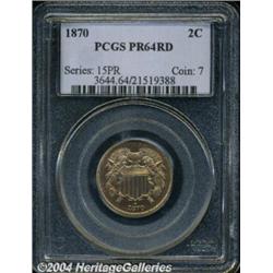 1870 2C PR64 Red PCGS. Fully struck and well