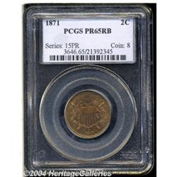 1871 2C PR65 Red and Brown PCGS. TRUST is