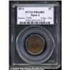 Image 1 : 1873 2C Open 3 PR64 Brown PCGS. Variegated tan