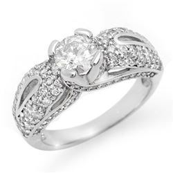 1.90 CTW Certified VS/SI Diamond Ring 18K White Gold - REF-274K5R - 11614