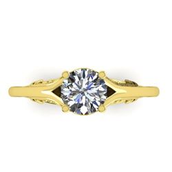 1 CTW Solitaite Certified VS/SI Diamond Ring 14K Yellow Gold - REF-278H4W - 38543