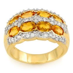 3.75 CTW Yellow Sapphire & Diamond Ring 14K Yellow Gold - REF-105T5X - 11454