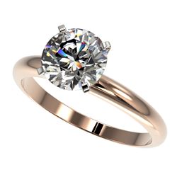 2 CTW Certified H-SI/I Quality Diamond Solitaire Engagement Ring 10K Rose Gold - REF-564X9T - 32933