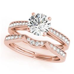 1.19 CTW Certified VS/SI Diamond Solitaire 2Pc Wedding Set 14K Rose Gold - REF-209K3R - 31728