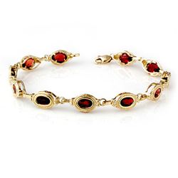 6.20 CTW Garnet Bracelet 10K Yellow Gold - REF-36T2X - 13852