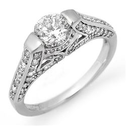 1.42 CTW Certified VS/SI Diamond Ring 18K White Gold - REF-198W8H - 11256