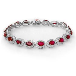 12.75 CTW Ruby Bracelet 18K White Gold - REF-161X8T - 11692