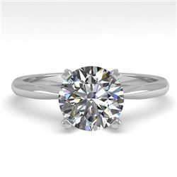 1.54 CTW VS/SI Diamond Engagement Designer Ring 18K White Gold - REF-539R3K - 32436