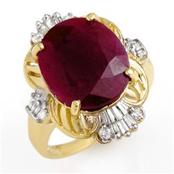 6.70 CTW Ruby & Diamond Ring 10K Yellow Gold - REF-53M5F - 12724