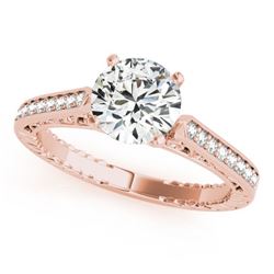 0.40 CTW Certified VS/SI Diamond Solitaire Antique Ring 18K Rose Gold - REF-71X6T - 27364