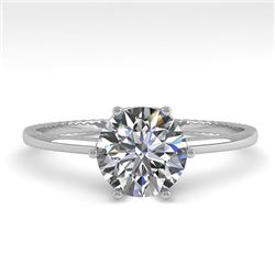 1.0 CTW VS/SI Diamond Solitaire Engagement Ring 18K White Gold - REF-283R5K - 35886