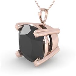 6.0 CTW Cushion Black Diamond Designer Necklace 18K Rose Gold - REF-147N8Y - 32378
