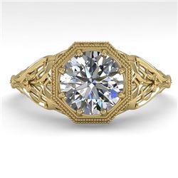 1.50 CTW VS/SI Diamond Solitaire Engagement Ring 18K Yellow Gold - REF-547K6R - 36049