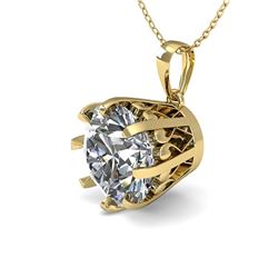 1.50 CTW VS/SI Diamond Solitaire Necklace 18K Yellow Gold - REF-522F2M - 35728