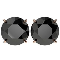 5.15 CTW Fancy Black VS Diamond Solitaire Stud Earrings 10K Rose Gold - REF-120W5H - 36715