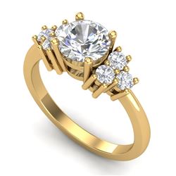 1.5 CTW VS/SI Diamond Solitaire Ring 18K Yellow Gold - REF-409K3R - 36940