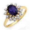 Image 1 : 1.22 CTW Iolite & Diamond Ring 10K Yellow Gold - REF-30R5K - 11604