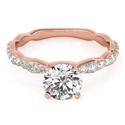 1.4 CTW Certified VS/SI Diamond Solitaire Ring 18K Rose Gold - REF-361H5W - 27478